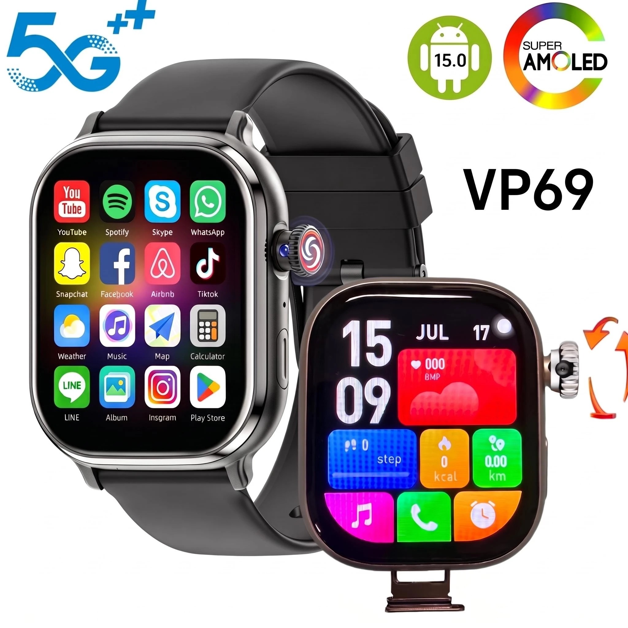 Smartwatch Watches Price - VP69 5G full Netcom 2.39inch Amoled