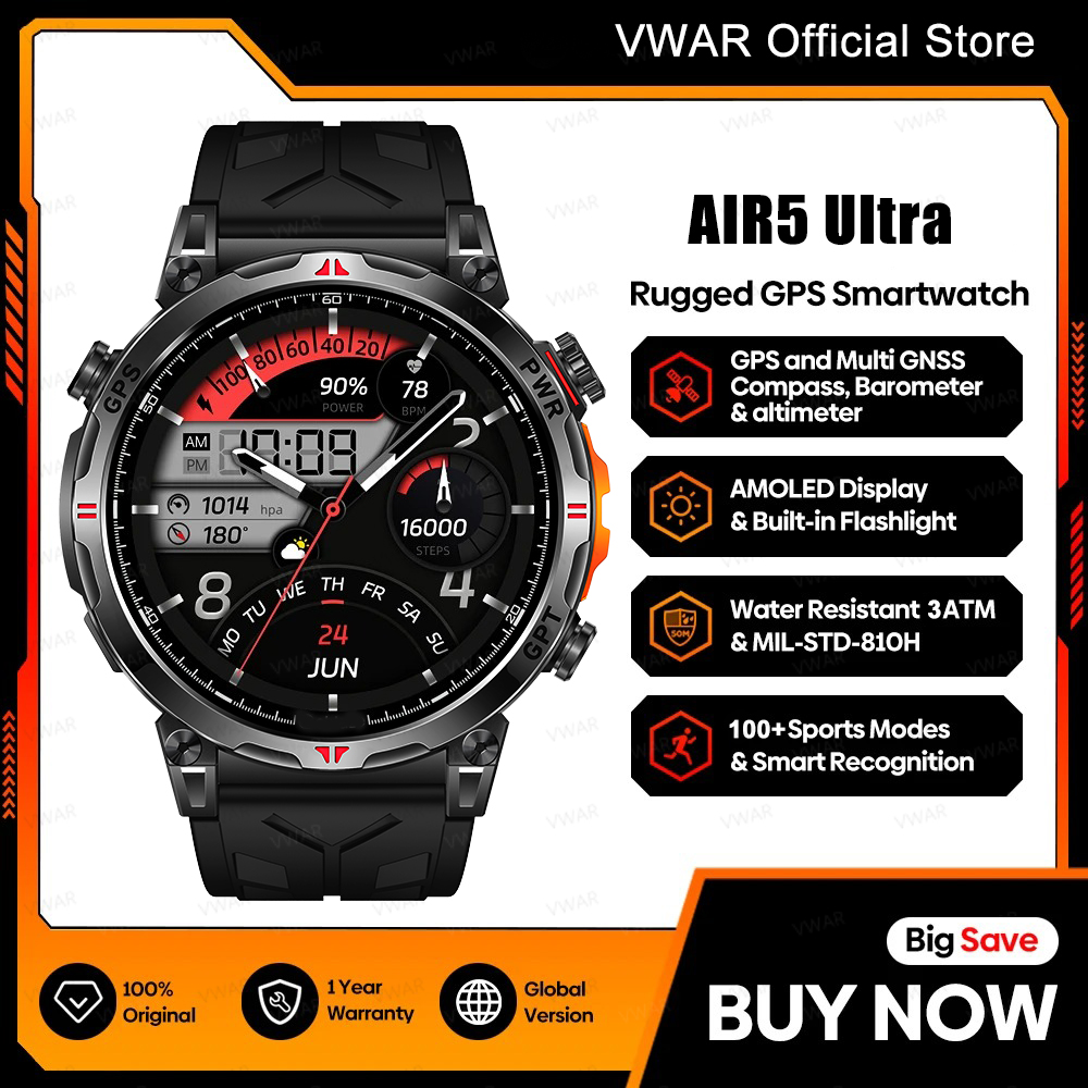 2025 New VWAR GPS Smartwatch 1 - Watch Vs Smartwatch recension och pris